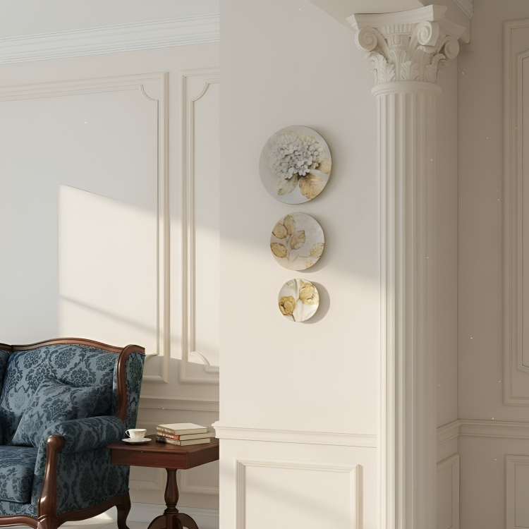 Soft Gold Flowers Trio